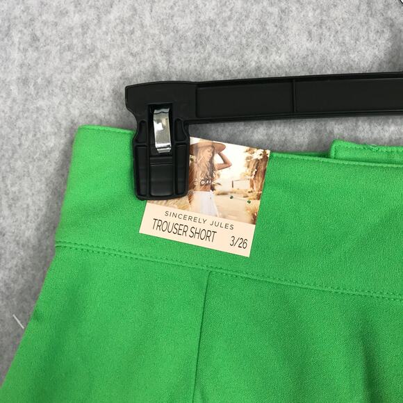 Sincerely Jules Shorts Size 3 Green Pleated Career Church Preppy Academia Brat - Picture 7 of 9